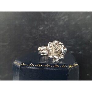 925 Sterling Silver Floral Ring Vintage, SIZE US 6.5